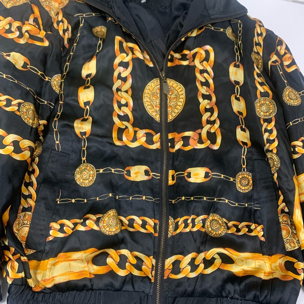 Black and Gold Chain Print Jacket